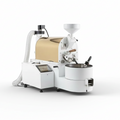 White machine with a beige component on a white background